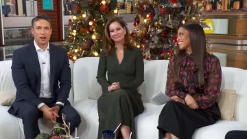 Simkhai Genna Ribbed Fit & Flare Dress worn by Rebecca Jarvis as seen in Good Morning America on December 11, 2025