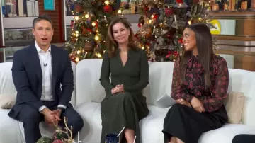 Simkhai Genna Ribbed Fit & Flare Dress worn by Rebecca Jarvis as seen in Good Morning America on December 11, 2025