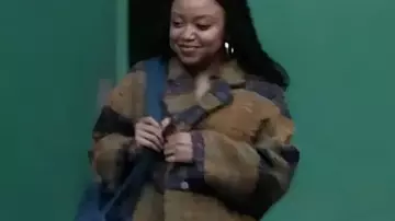 Abbott Elementary S05 Janine Teagues Plaid Coat worn by Janine Teagues (Quinta Brunson) in Abbott Elementary (S05)