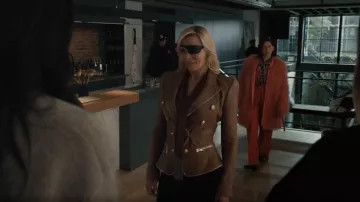 L'Agence Ottilie Leather Zip Blazer worn by Tiffany “ Tiff” Giles (Jaime Pressly) as seen in Elsbeth (S03E09)