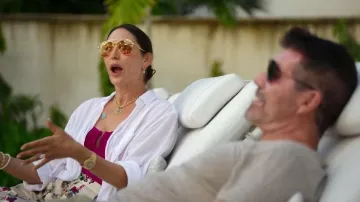 Eres Herbier Camomille Floral-print Silk-twill Pyjama Pants worn by Lauren Silverman as seen in Simon Cowell: The Next Act (S01E01)