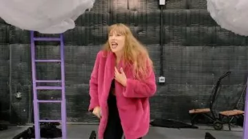 Kate Spade Pink Fur Coat worn by Taylor Swift as seen in Taylor Swift | The Eras Tour | The End of an Era (S01E01)