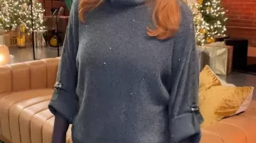 Embelished Grey Sweater worn by (Reba McEntire) in The Voice