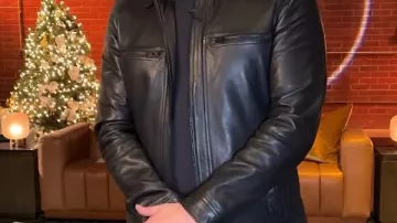 Black Leather Jacket worn by (Michael Bublé) in The Voice
