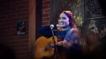 Anthropolgoie The Lainie Lace Cutwork Blouse worn by Aria (Sydney Agudong) as seen in Ripple (S01E06)