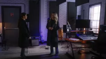 Hobbs London Peckworth Plaid Double Breasted Long Coat worn by Kris (Julia Chan) as seen in Ripple (S01E06)