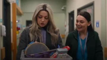 Hobbs London Peckworth Plaid Double Breasted Long Coat worn by Kris (Julia Chan) as seen in Ripple (S01E08)