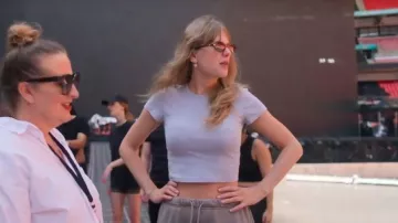 Foundrae Heart Pave Initial Miniature Medallion worn by Taylor Swift as seen in Taylor Swift | The Eras Tour | The End of an Era (S01E02)