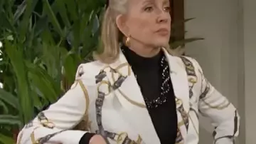 Newman Belt And Chain Print Blazer worn by (Nikki Reed) as seen in The Young and the Restless