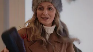 Man Vs Baby 2025 Brown Wrap Coat as seen in Man Vs Baby (S01E04)