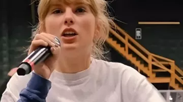 Taylor Swift Rainbow Wash Tee On End Of An Era Tour worn by Self (Taylor Swift) as seen in Taylor Swift | The Eras Tour | The End of an Era (S01E06)