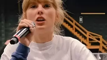 Taylor Swift Rainbow Wash Tee On End Of An Era Tour worn by Self (Taylor Swift) as seen in Taylor Swift | The Eras Tour | The End of an Era (S01E06)