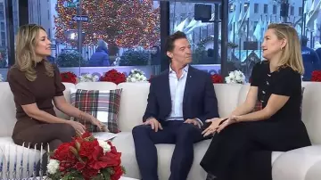 Alice + Olivia Chase Puff Sleeve Sweater worn by Savannah Guthrie as seen in Today on December 15, 2025