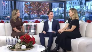 Rixo Wiley Suede Miniskirt worn by Savannah Guthrie as seen in Today on December 15, 2025