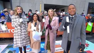 Burberry Check Bouclé Coat worn by Savannah Guthrie as seen in Today on December 15, 2025