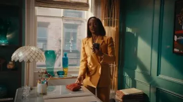 Zimmermann Caramel Wool Blend Hypnotic Blazer worn by Olympia Lawrence (Skye P. Marshall) as seen in Matlock (S02E07)