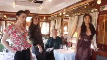 Georges Hobeika Flowy Midi Dress worn by Ashley Park as seen in Today on December 15, 2025