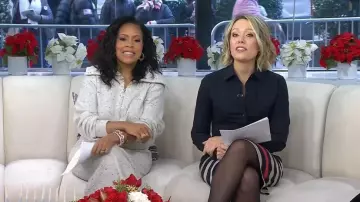 Diane von Furstenberg Koto falda lápiz de rayas llevada por Dylan Dreyer vista en Today on December 15 2025