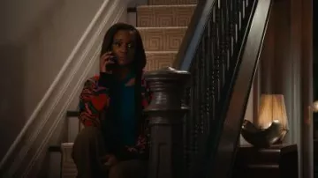 Farm Rio Mixed Rainbow Wild Hearts Snakes Cardigan worn by Olympia Lawrence (Skye P. Marshall) as seen in Matlock (S02E07)