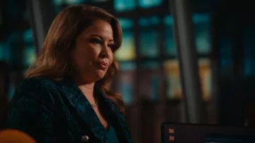 Karl Lagerfeld Paris Cropped Motif Blazer worn by Eva (Justina Machado) as seen in Matlock (S02E07)