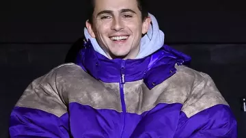 Timothee Chalamet Marty Supreme BAFTA Screening Puffer Jacket of Marty (Timothée Chalamet) in Marty Supreme