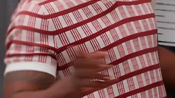 Red Printed Polo Shirt worn by (Calvin Payne) in House of Payne