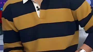 Yellow and Navy Blue Striped