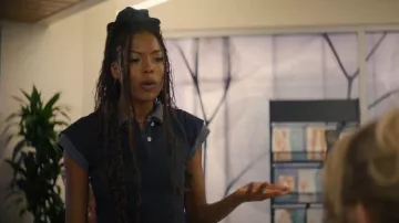 Alexander Wang Layered Effect Polo Shirt in Blue worn by Alani (True Whitaker) as seen in I Love LA (S01E07)