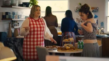 Rachel Antonoff Maddy Dress in Red Gingham worn by Courtney (Lauren Holt) as seen in I Love LA (S01E07)