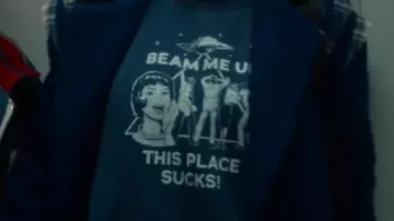 Stranger Things S05 Robin Buckley Blue Wool Coat worn by Robin Buckley (Maya Hawke) in Stranger Things (S05)