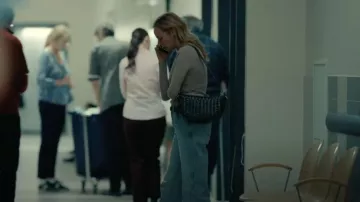 Allsaints Half Moon Stud Leather Cross-Body Bag worn by Jess (Diane Kruger) as seen in Little Disasters (S01E01)