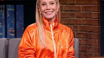 Late Night with Seth Meyers Gwyneth Paltrow Orange Tracksuit as seen in Late Night With Seth Meyers: Corrections
