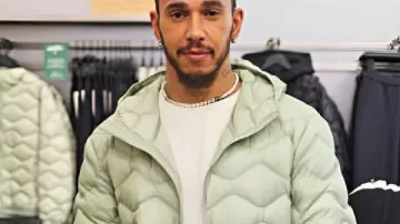 Doudoune matelassée diamantée Lewis Hamilton portée par Lewis Hamilton dans Lewis Hamilton Edit x Diamonds