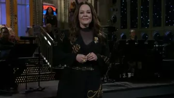Cinq à Sept Joel Love Letter Crushed Sequin Minidress worn by Melissa McCarthy as seen in Saturday Night Live (S51E07)