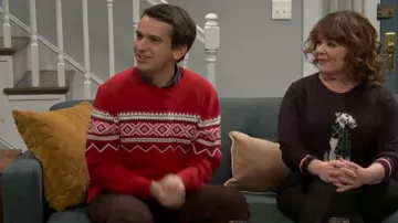Weatherproof Vintage Men's Fairisle Crewneck Sweater worn by Andrew Dismukes as seen in Saturday Night Live (S51E07)