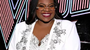 The Voice S28 Jazz McKenzie White Embellished Maxi Blazer as seen in The Voice