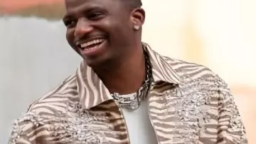 Emily in Paris S5 Samuel Arnold Zebra Print Jacket worn by Julien (Samuel Arnold) as seen in Emily in Paris (S05)