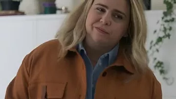 Twelve Dates ‘Til Christmas Kate Brown Cropped Jacket worn by Mae Whitman as seen in Twelve Dates 'Til Christmas