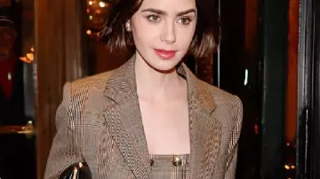 Lily Collins Emily In Paris World Premiere Plaid Blazer used by Emily Cooper (Lily Collins) as seen in Emily in Paris (S05)