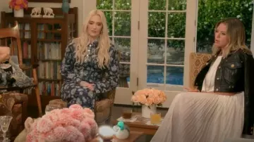 Yuhan Wang Rose Jacquard Trousers worn by Erika Jayne as seen in The Real Housewives of Beverly Hills (S15E02)