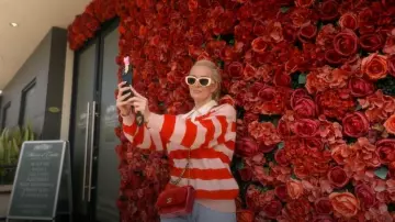 Celine Triomphe 55mm Rectangular Sunglasses worn by Erika Jayne as seen in The Real Housewives of Beverly Hills (S15E02)