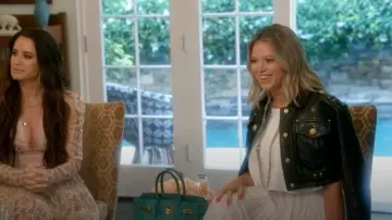 Balmain Quilted Leather Cropped Jacket worn by Amanda Frances as seen in The Real Housewives of Beverly Hills (S15E02)