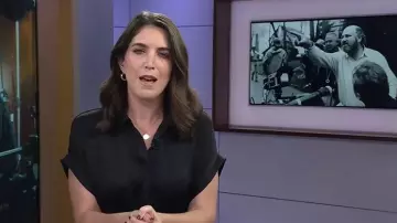 Steve Madden Tori Tie Waist Satin Midi Shirtdress worn by Liz Kreutz as seen in Today on December 16, 2025