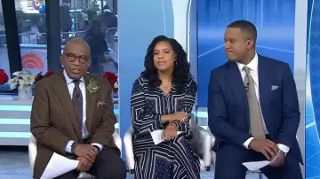 Elie Tahari The Hollie Belted Dress worn by Sheinelle Jones as seen in Today on December 16, 2025