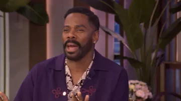 Bode Wisteria Camp-Collar Printed Cotton and Silk-Blend worn by Colman Domingo as seen in LIVE with Kelly and Mark on December 12, 2025
