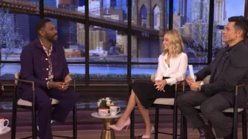 Bode Astor Embroidered Wool Shirt worn by Colman Domingo as seen in LIVE with Kelly and Mark on December 12, 2025