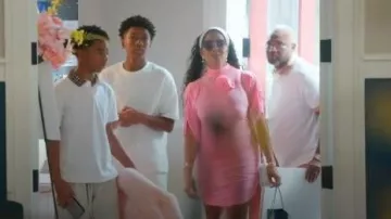 Magda Butrym Rose Appliqué Ruched Jersey Minidress worn by Toya Bush-Harris as seen in Married to Medicine (S12E02)