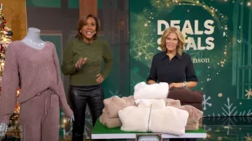 Jason Wu Collective Embroidered Floral Sweater worn by Robin Roberts as seen in Good Morning America on December 15, 2025