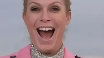 Today Show Jill Martin Pink Applique Floral Blazer as seen in Today