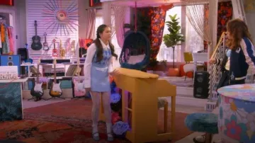 Akira Icy Blue Sparkle Mini Skirt worn by Posey (Lumi Pollack) as seen in Electric Bloom (S01E04)